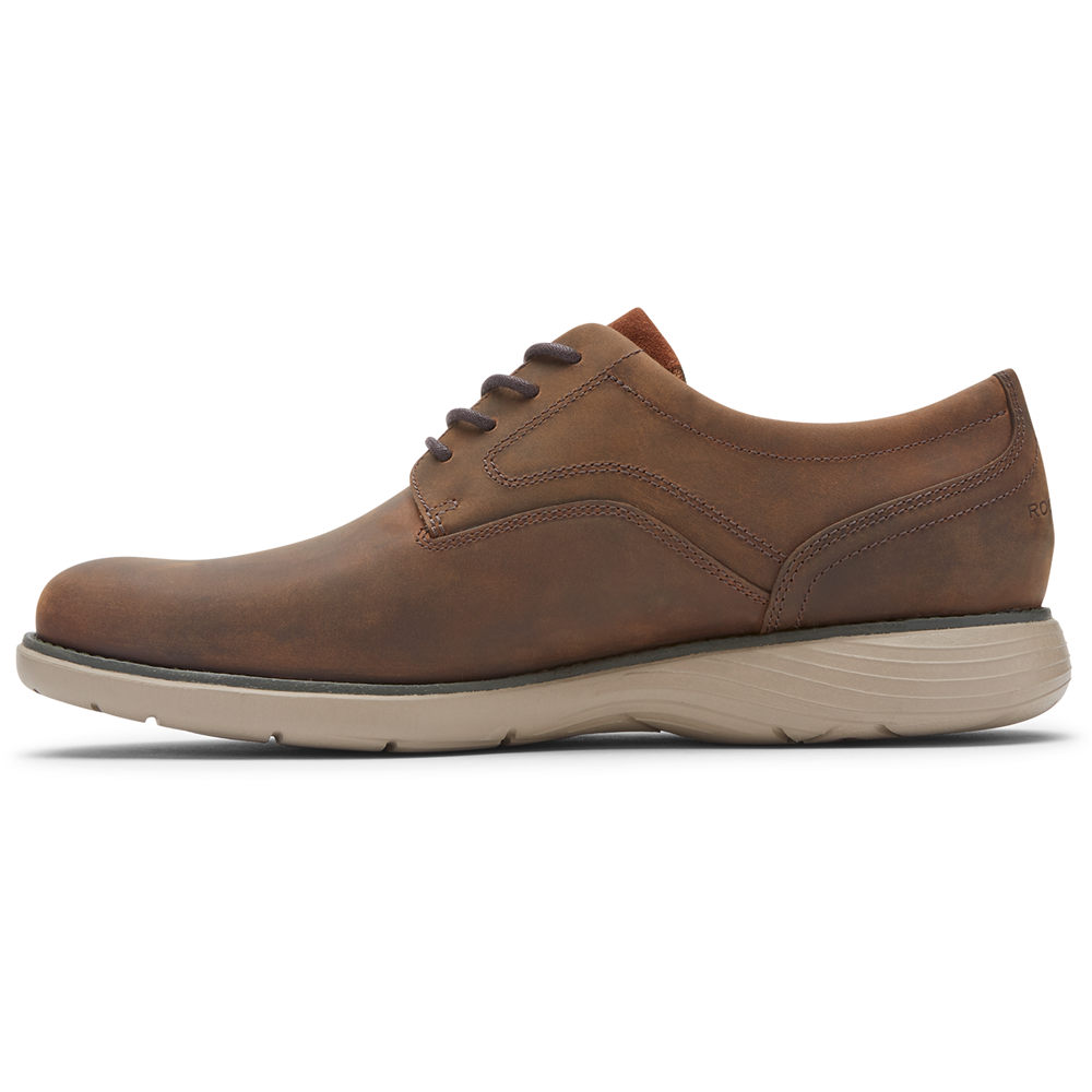 Rockport Singapore Mens Oxfords - Garett Plain Toe Brown - KI5428371